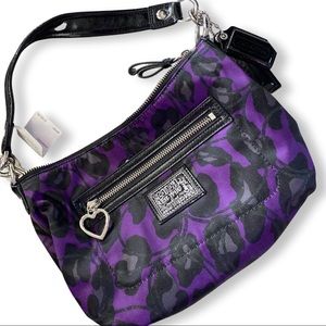 Brand New with Tags Coach Poppy Ocelot Crossbody Bag - purple and black